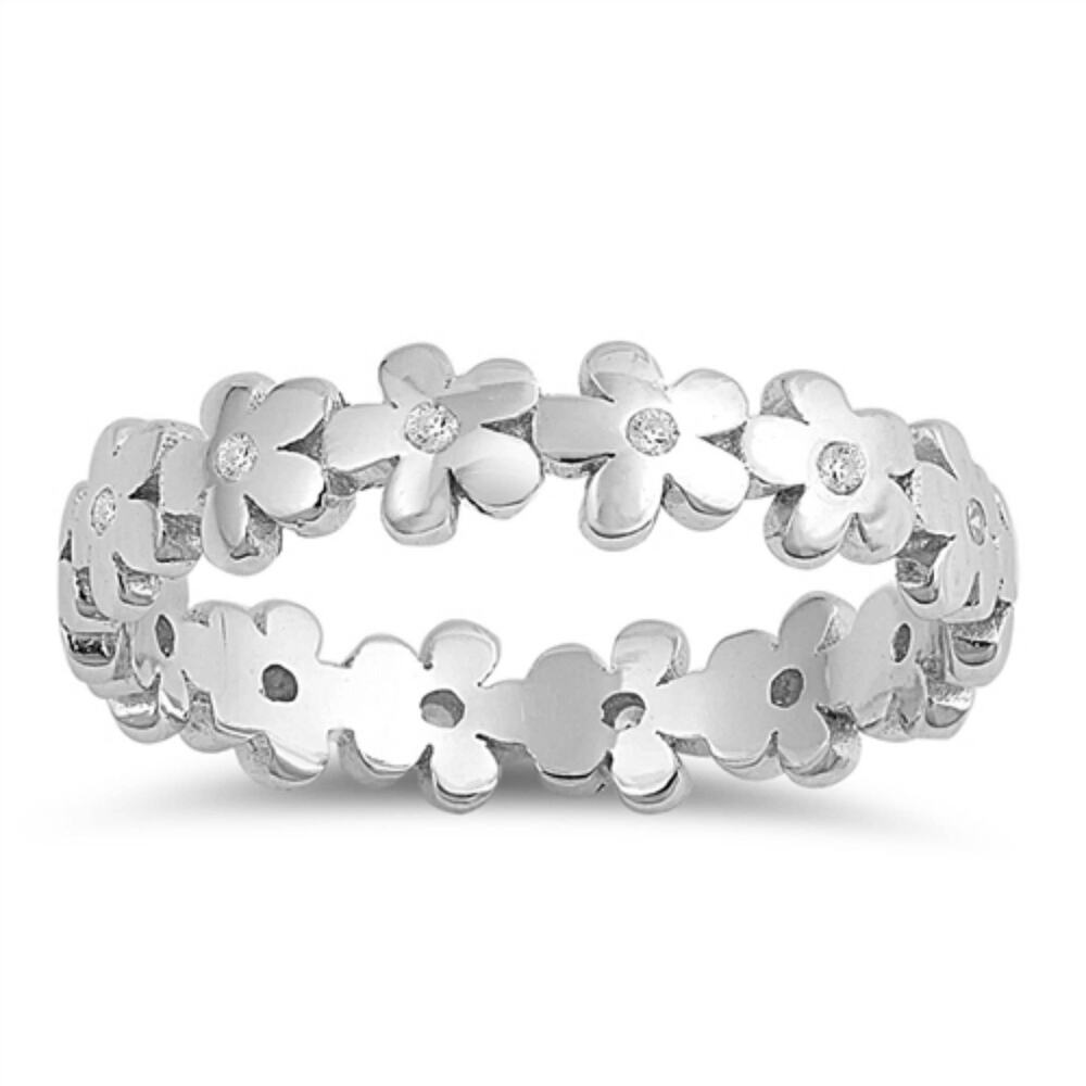 Sterling Silver CZ Eternity Toe Ring | Clear Crystal .925 Band